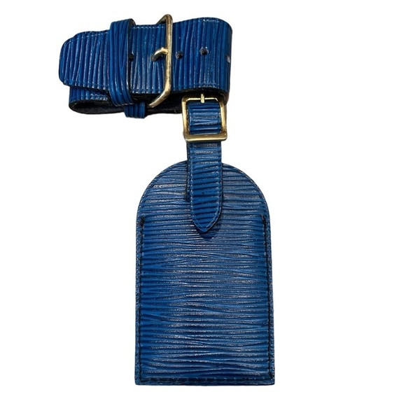 Authentic Louis Vuitton Epi Luggage Tag with Poignet Blue - Picture 1 of 10